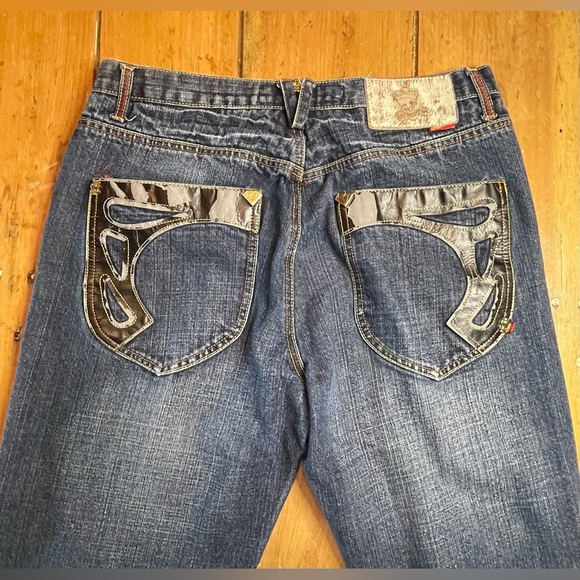 Vintage Men’s Stash House Straight Leg Embellished Blue Jeans size 34 - Picture 3 of 12